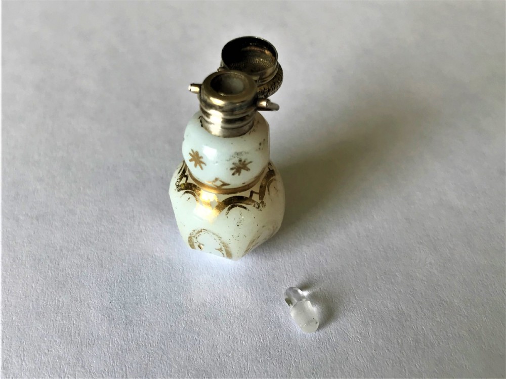 A French miniature silver & opaline glass scent bottle View IV