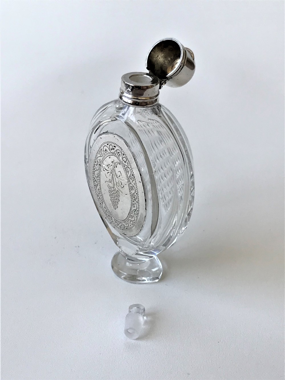A gorgeous French silver mounted scent bottle View V