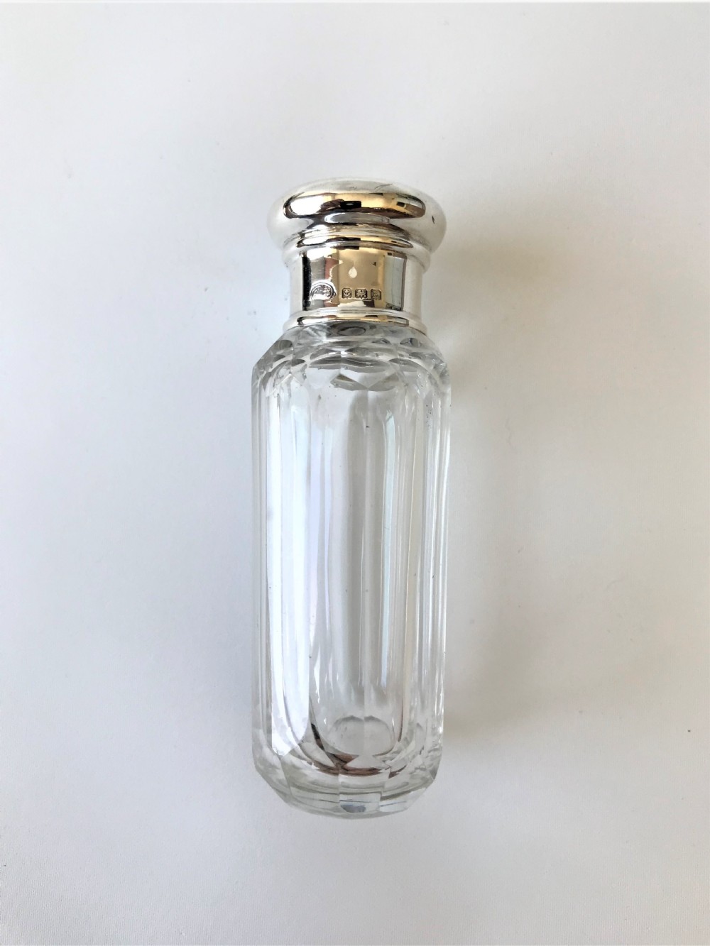A lovely silver & guilloche enamel lidded toilet water bottle View IV