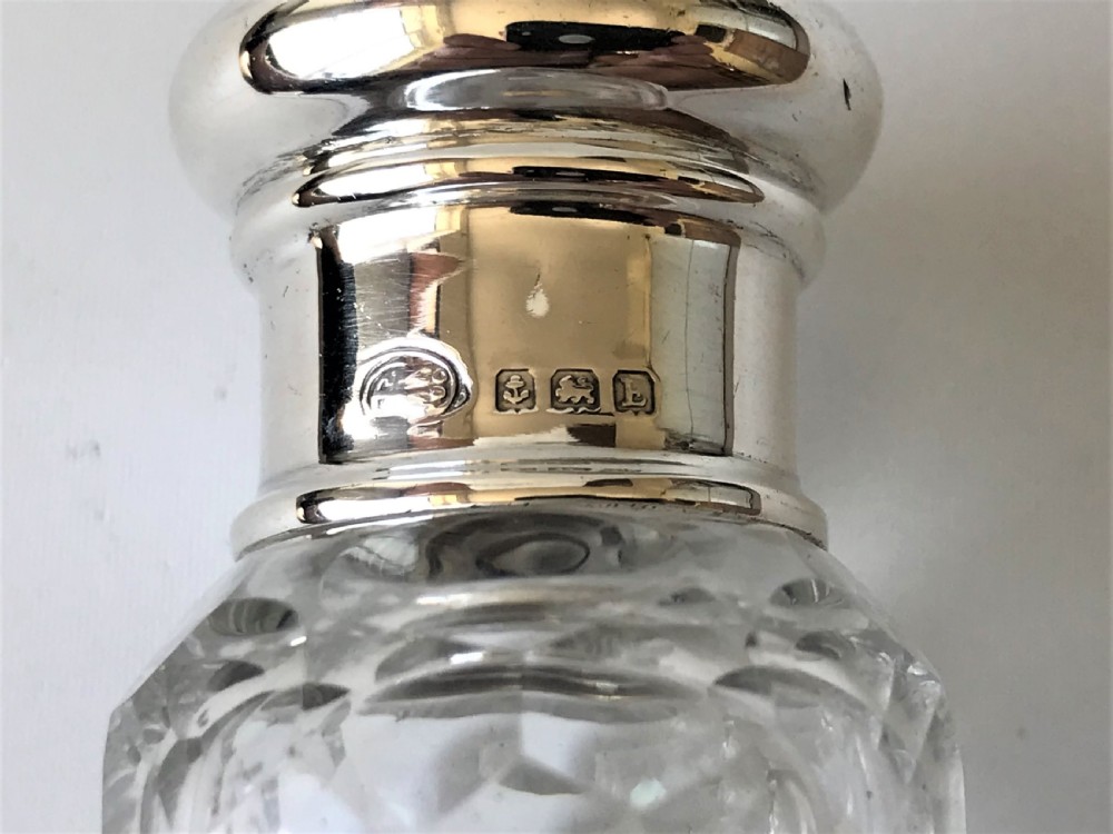 A lovely silver & guilloche enamel lidded toilet water bottle View VI