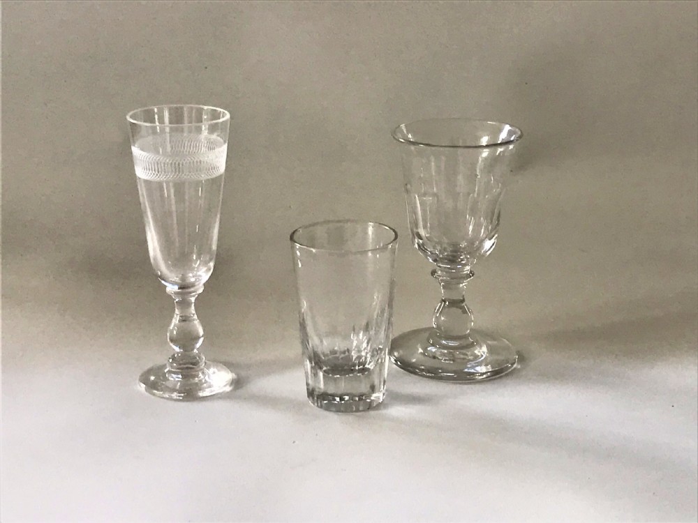 A charming trio of Victorian salesman miniature glasses View II