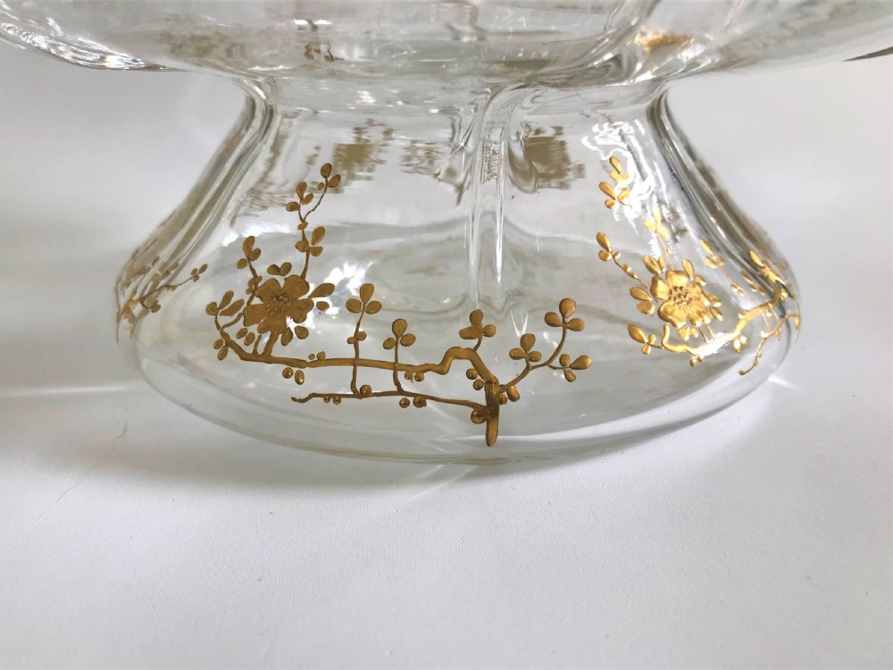 A stunning Art Nouveau large French gilded bowl View V