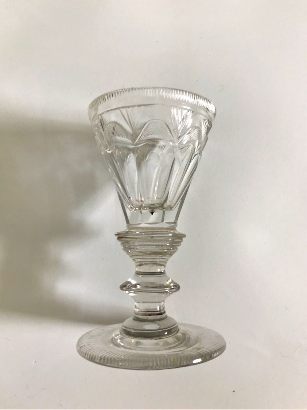 A Georgian silver mounted Port noggin & glass View VI