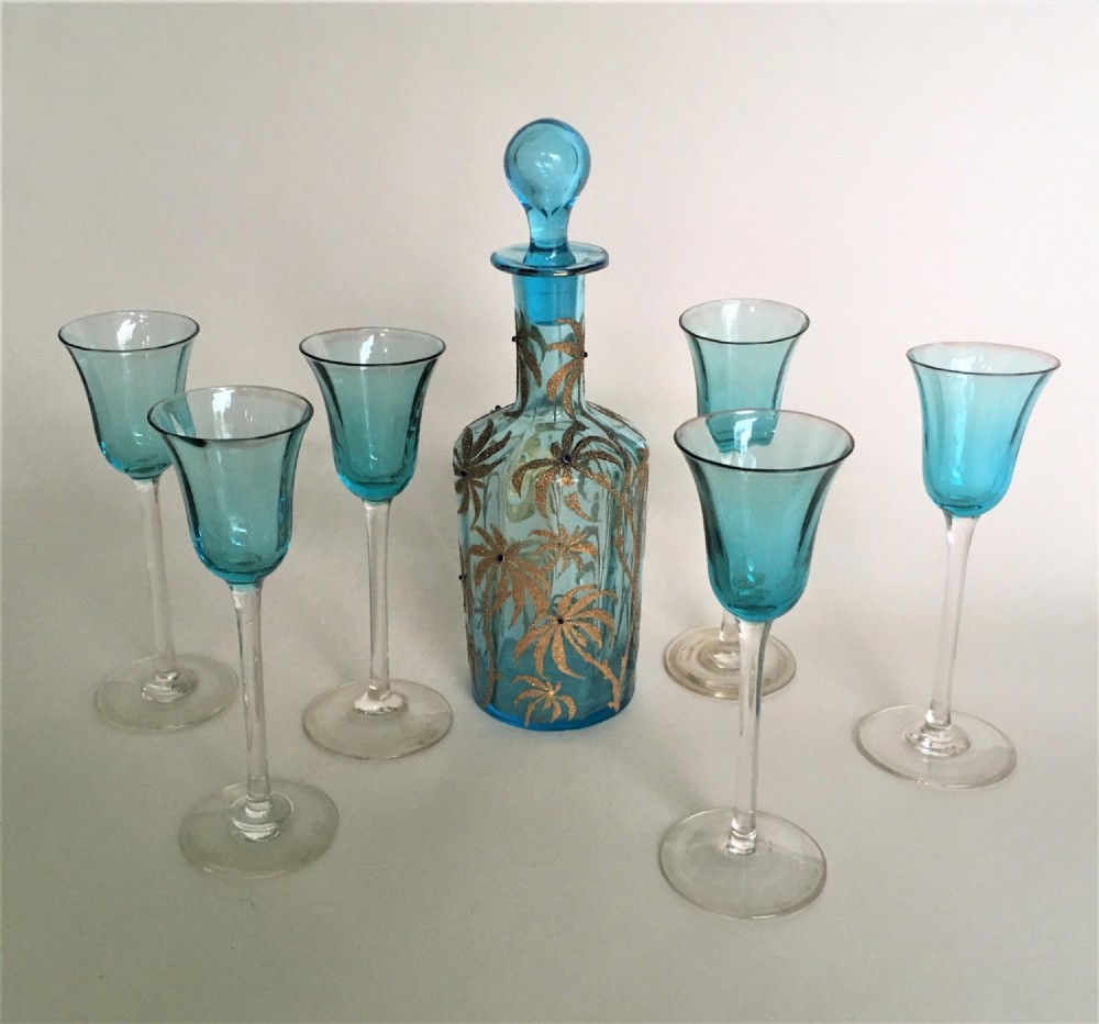 A gorgeous Venetian glass liqueur set
