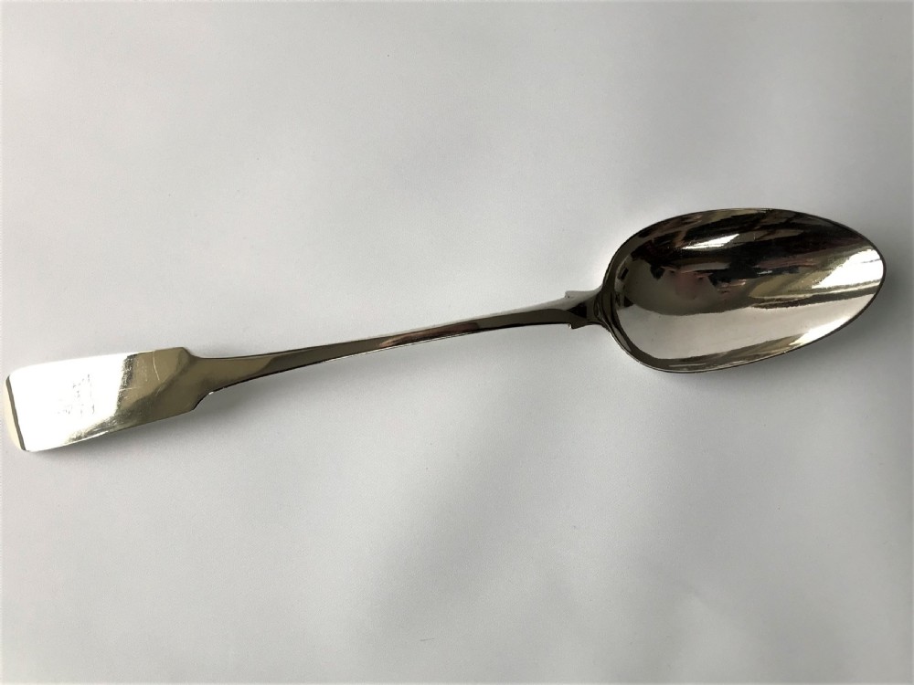 A superb Georgian Irish silver basting spoon