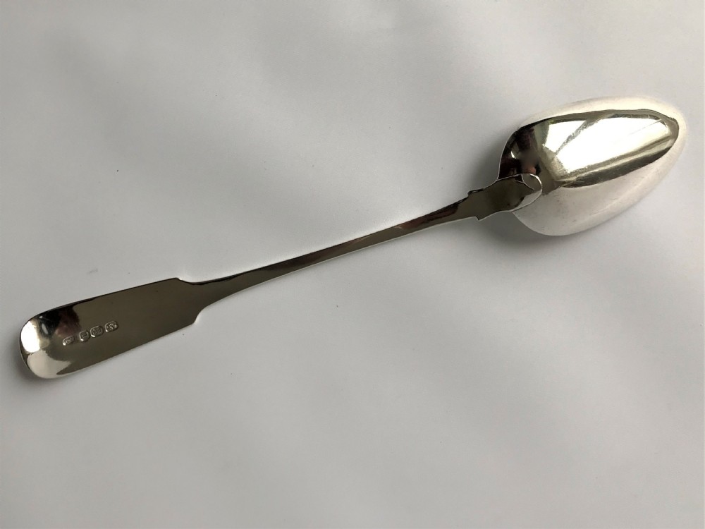 A superb Georgian Irish silver basting spoon View V
