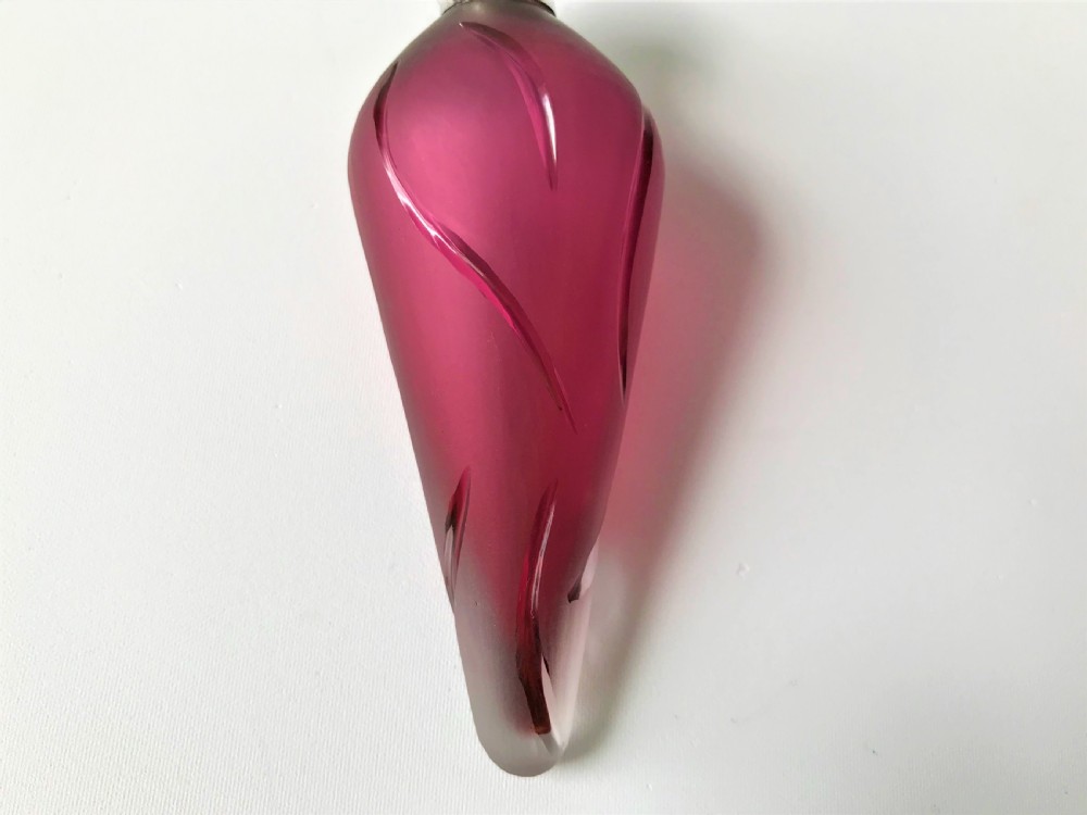 A rare Victorian silver mounted satin glass scent bottle View IV