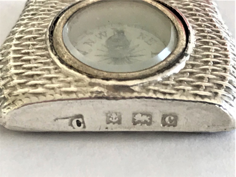 A rare Edwardian silver fishing interest 'creel' fob compass View IV