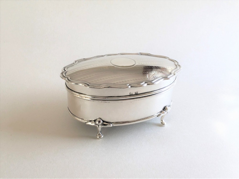 A lovely engine turned silver trinket box