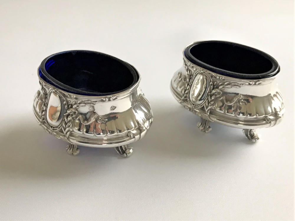 An exquisite pair of French Empire style salt tubs