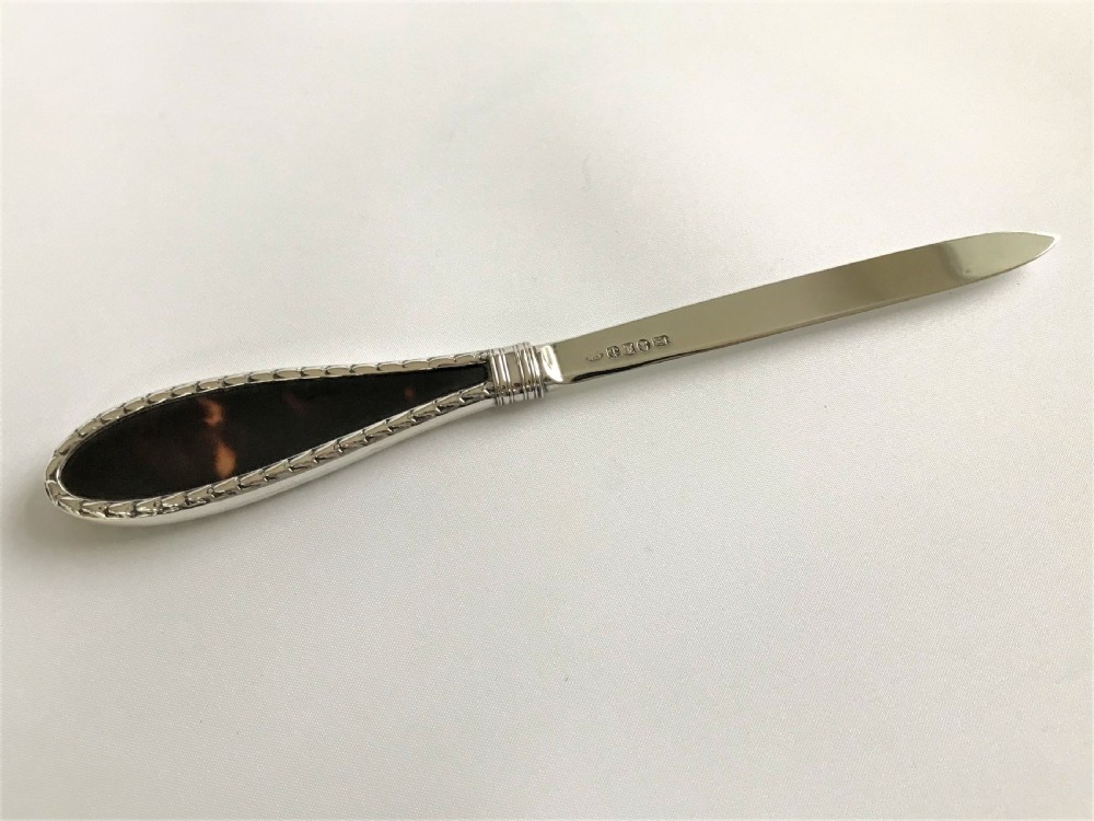 A fine George IV silver & tortoiseshell letter opener