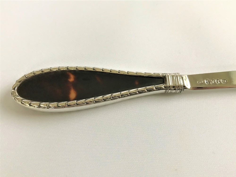A fine George IV silver & tortoiseshell letter opener View II