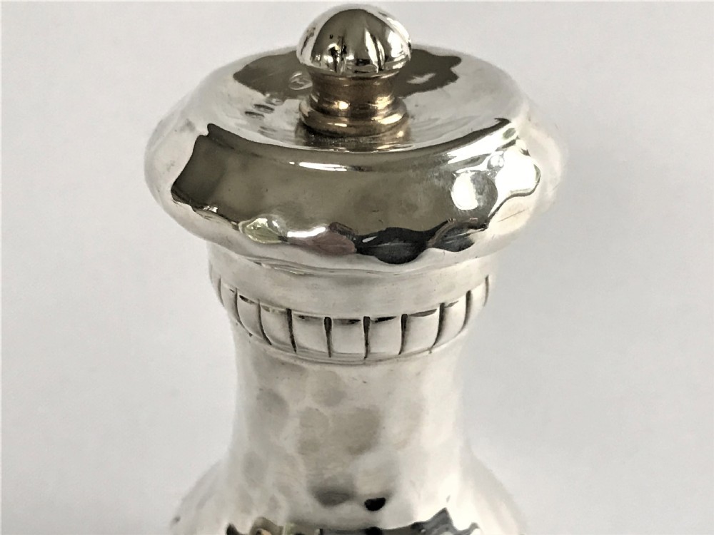 A superb Arts & Crafts silver pepper grinder View VI
