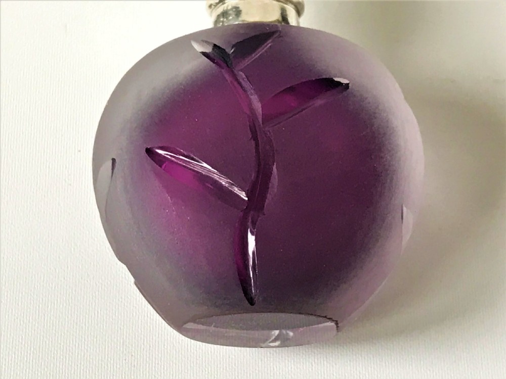 A gorgeous Victorian silver mounted amethyst glass scent bottle View III