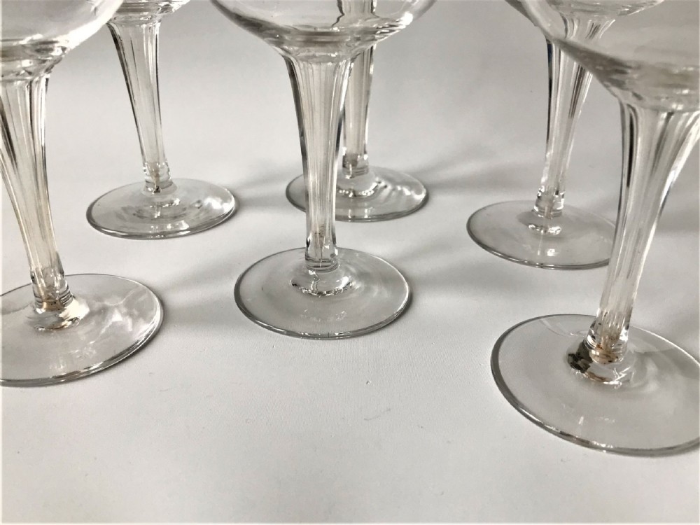 A set of 6 hollow stem champagne glasses View II