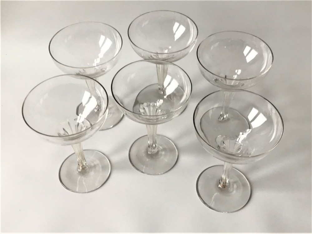 A set of 6 hollow stem champagne glasses View III