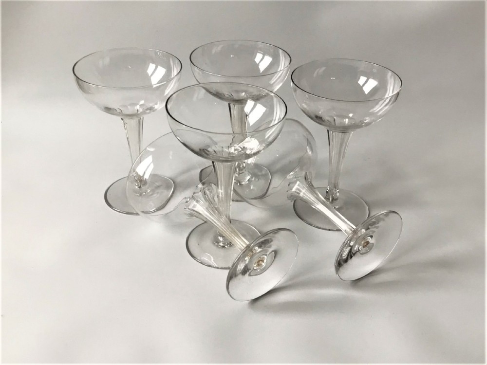 A set of 6 hollow stem champagne glasses View VI