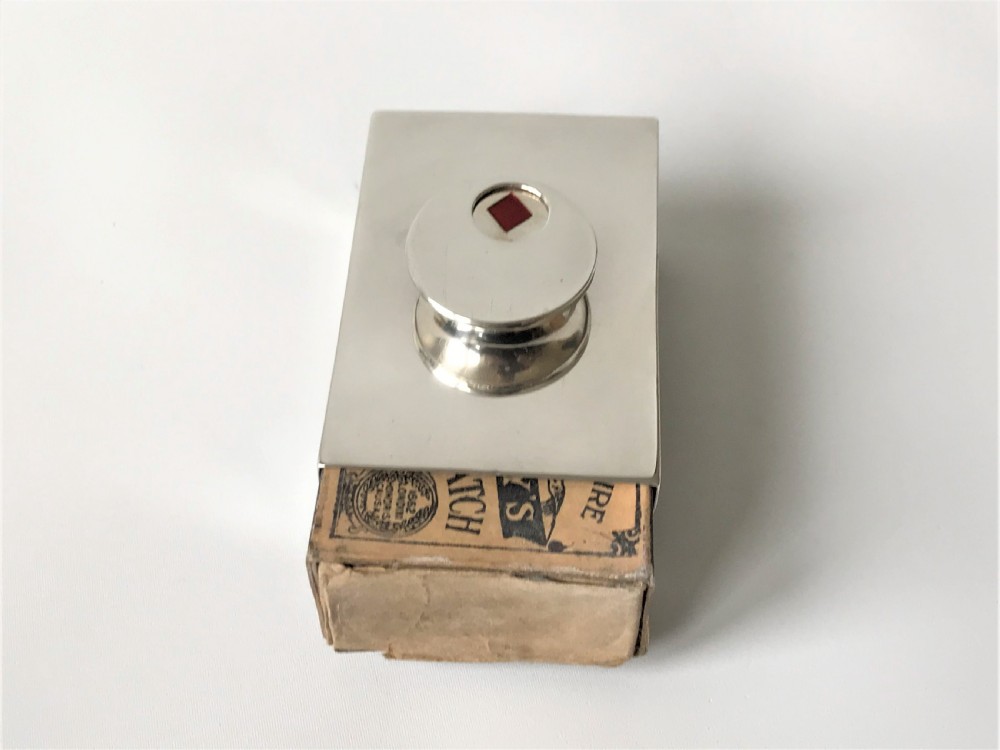 A rare Edwardian silver table matchbox/trump marker View IV