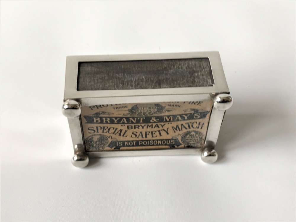 A rare Edwardian silver table matchbox/trump marker View V