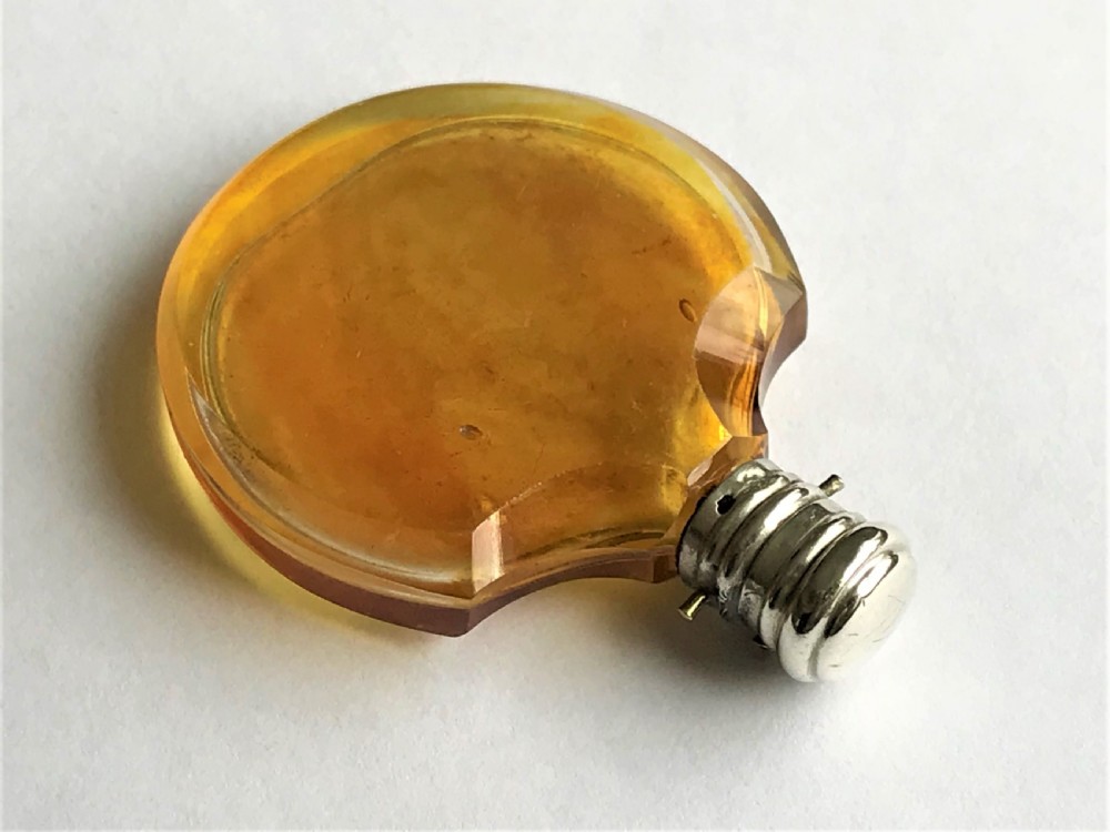 A lovely French silver mounted amber scent bottle View II