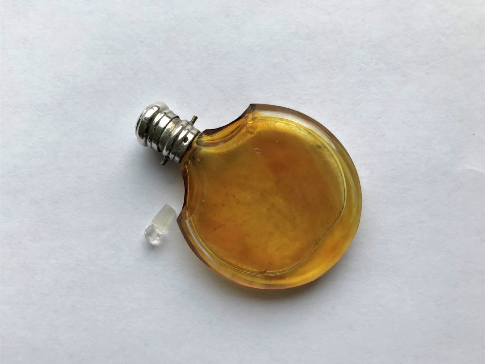 A lovely French silver mounted amber scent bottle View V