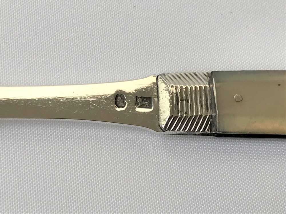 A late 18th Century silver folding fruit fork View IV