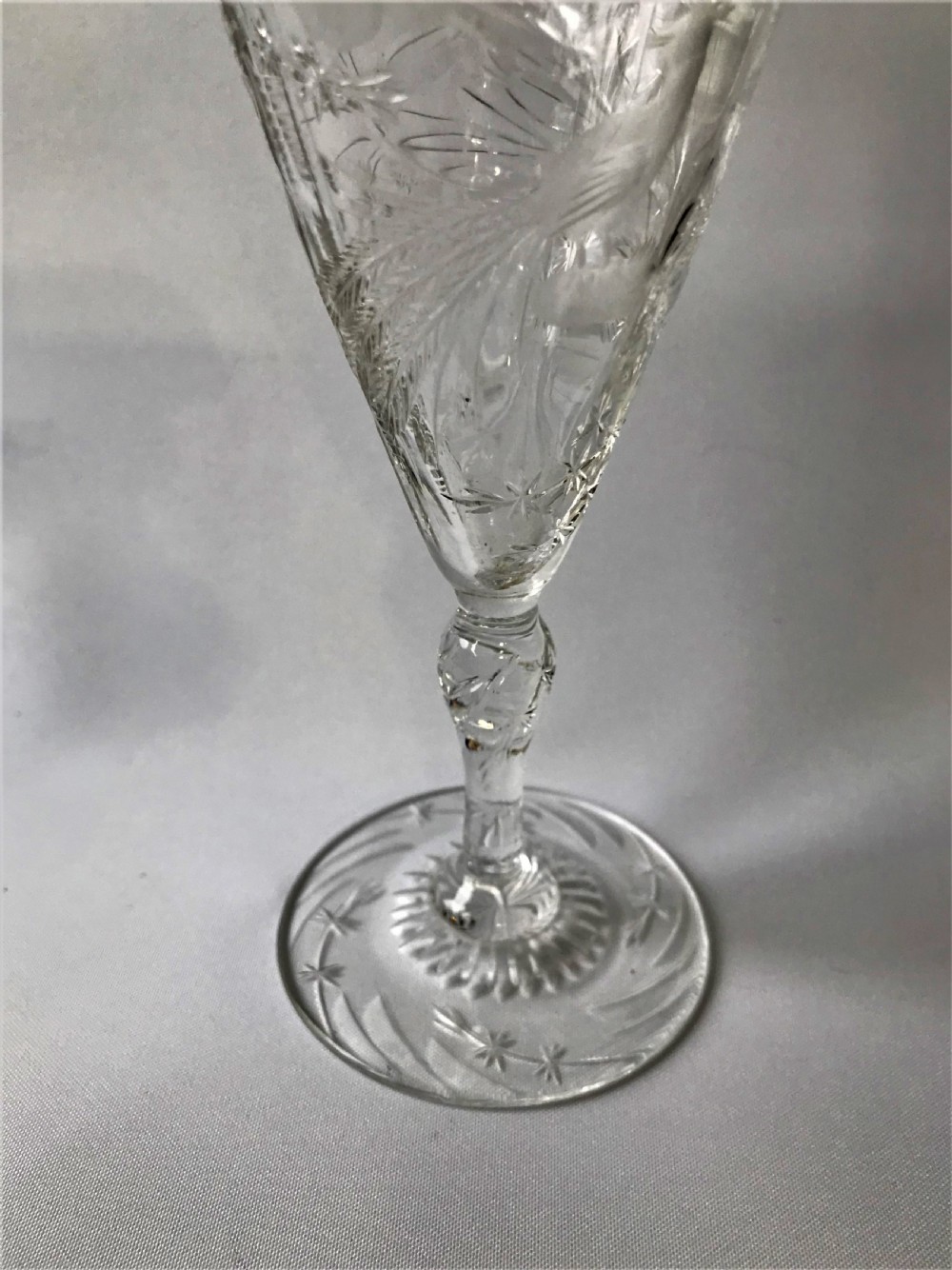 A fabulous rock crystal cut Aesthetic Movement wine flute View IV
