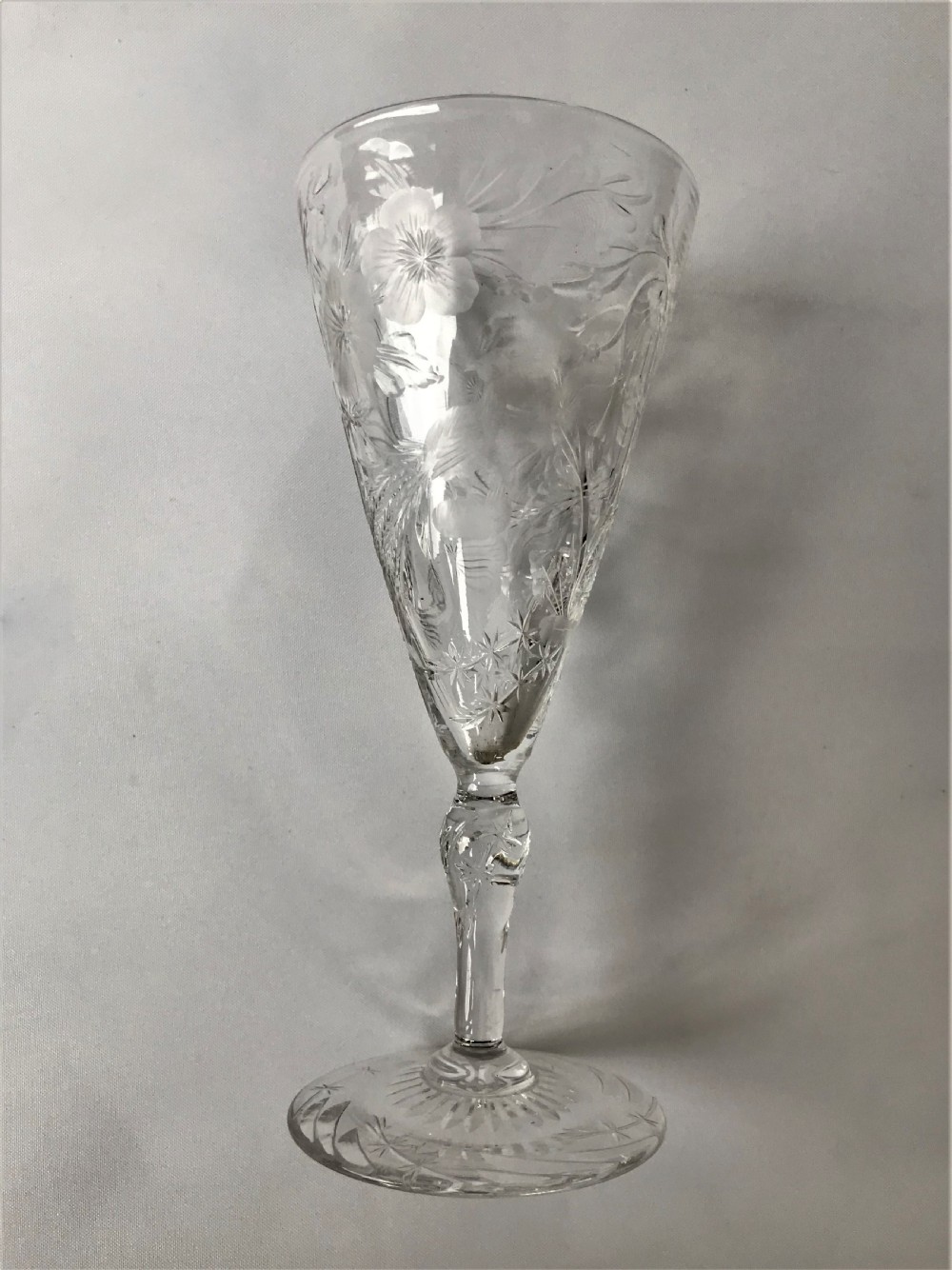 A fabulous rock crystal cut Aesthetic Movement wine flute View V