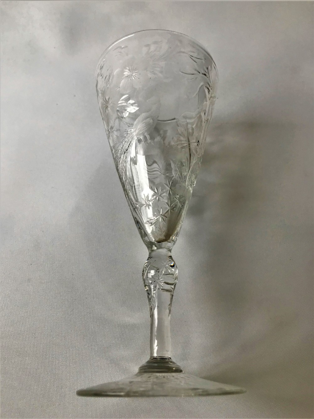 A fabulous rock crystal cut Aesthetic Movement wine flute View VI