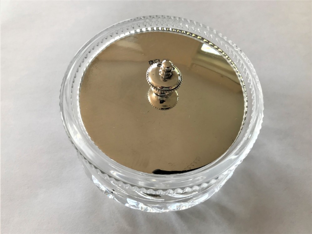 A gorgeous silver lidded dressing table/powder bowl View II