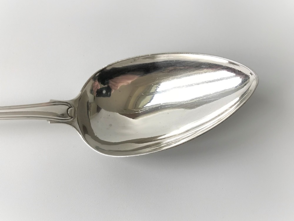 A rare Newcastle silver fiddle, thread & shell basting spoon View IV