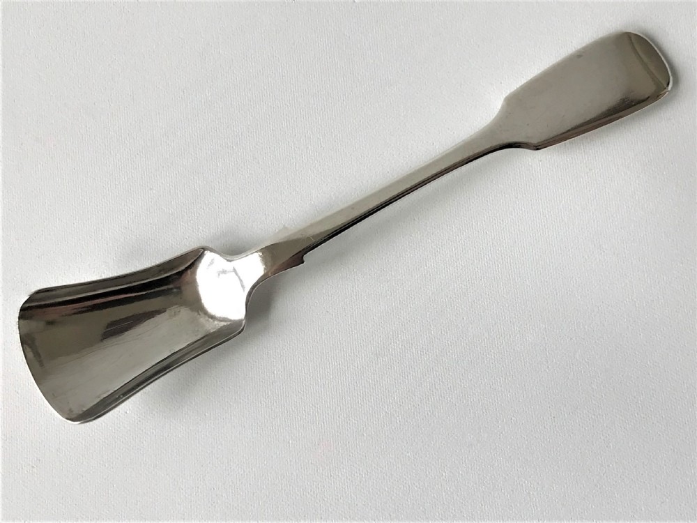 A rare Victorian Irish silver condiment shovel