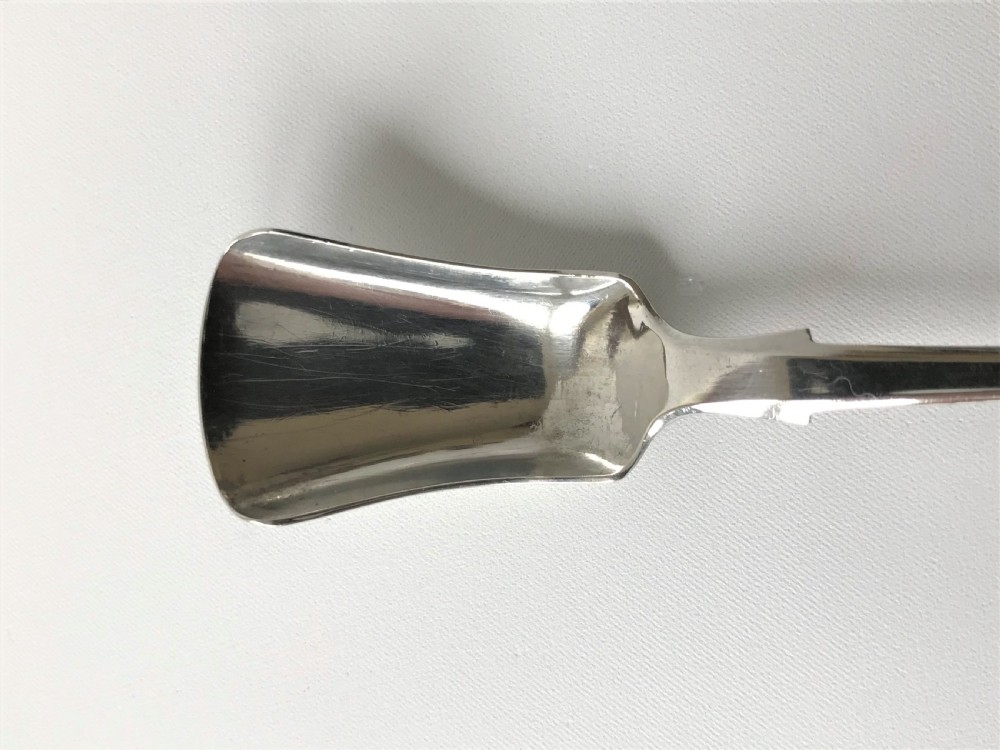 A rare Victorian Irish silver condiment shovel View II