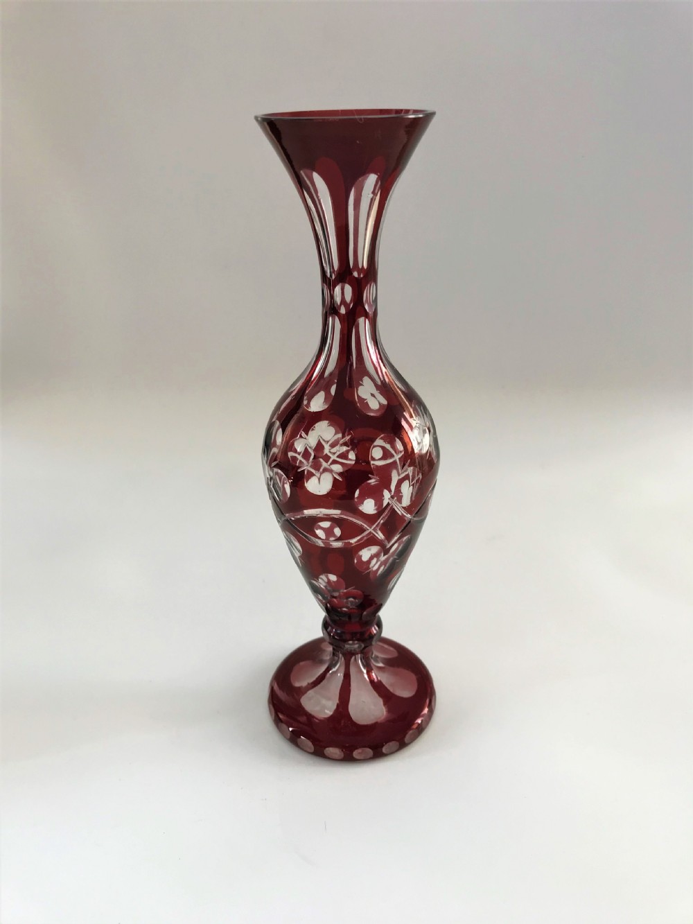 A lovely Victorian ruby flashed specimen vase