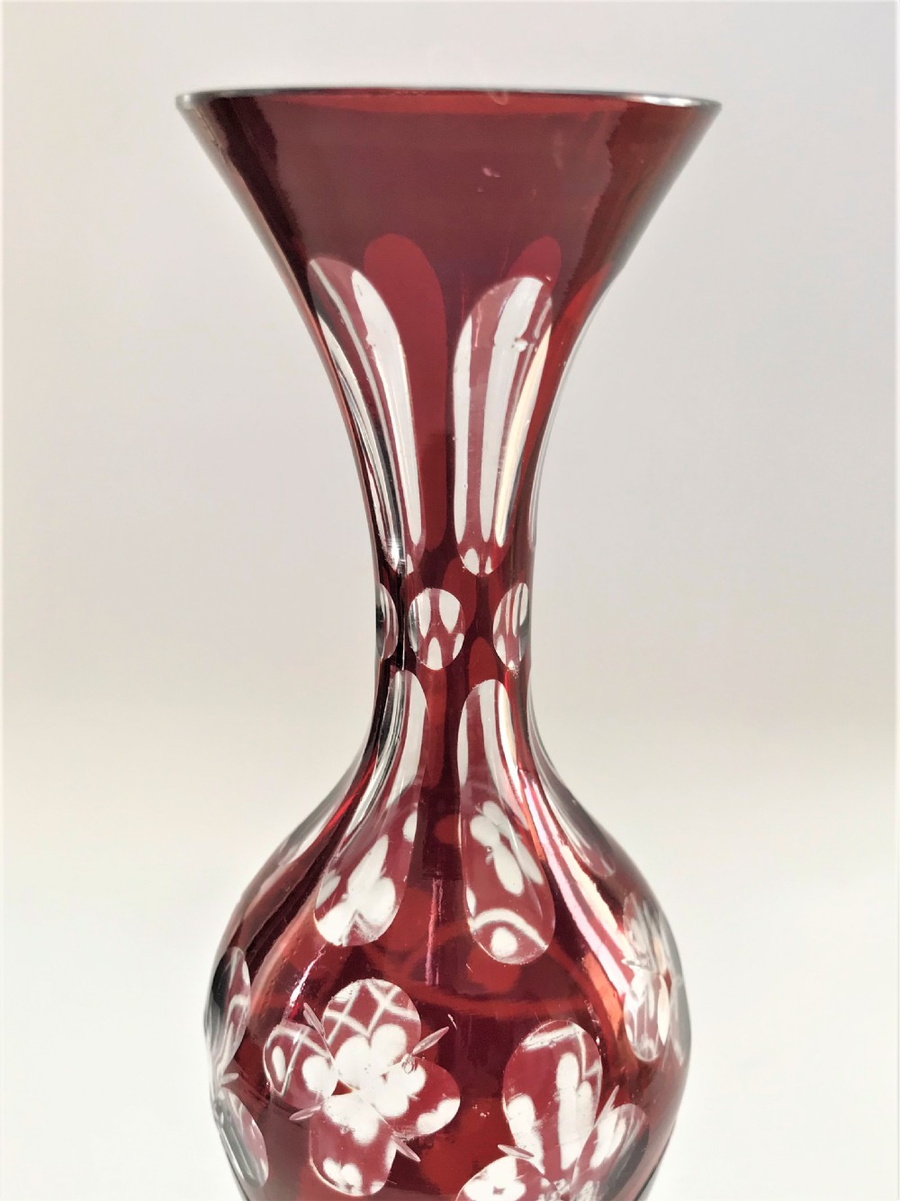 A lovely Victorian ruby flashed specimen vase View V