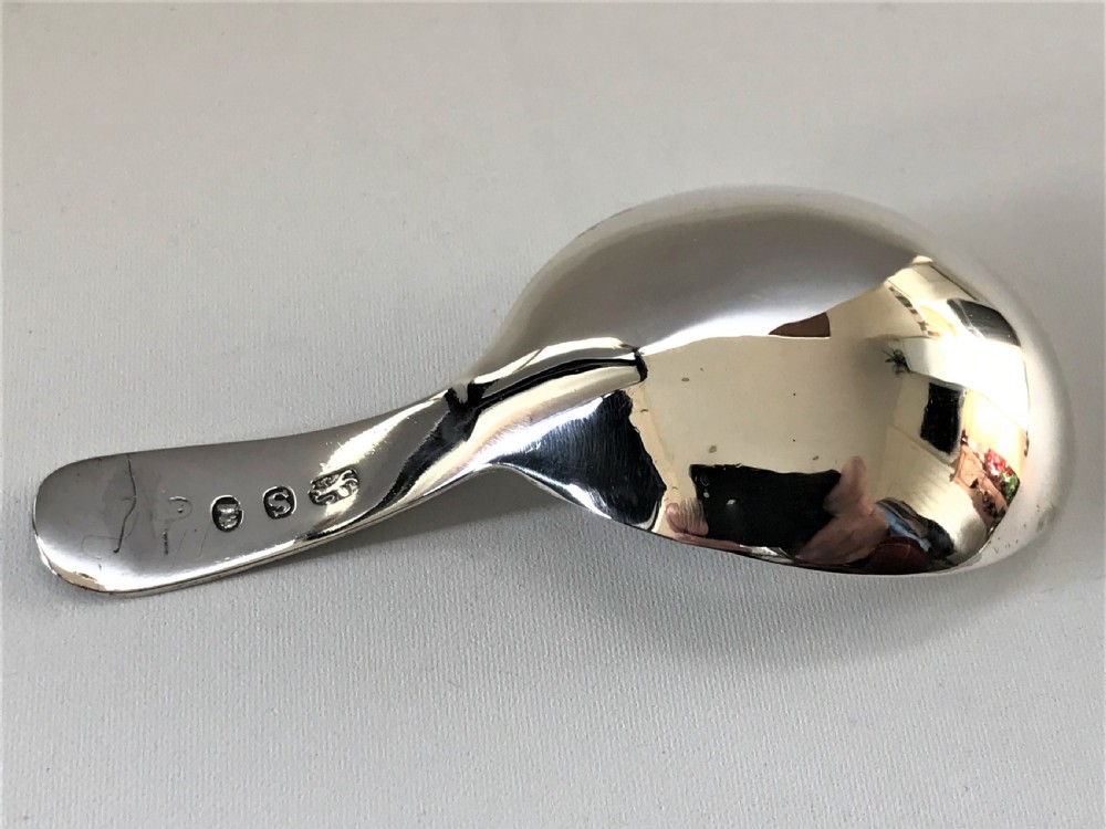 A lovely 18th Century silver caddy spoon View III