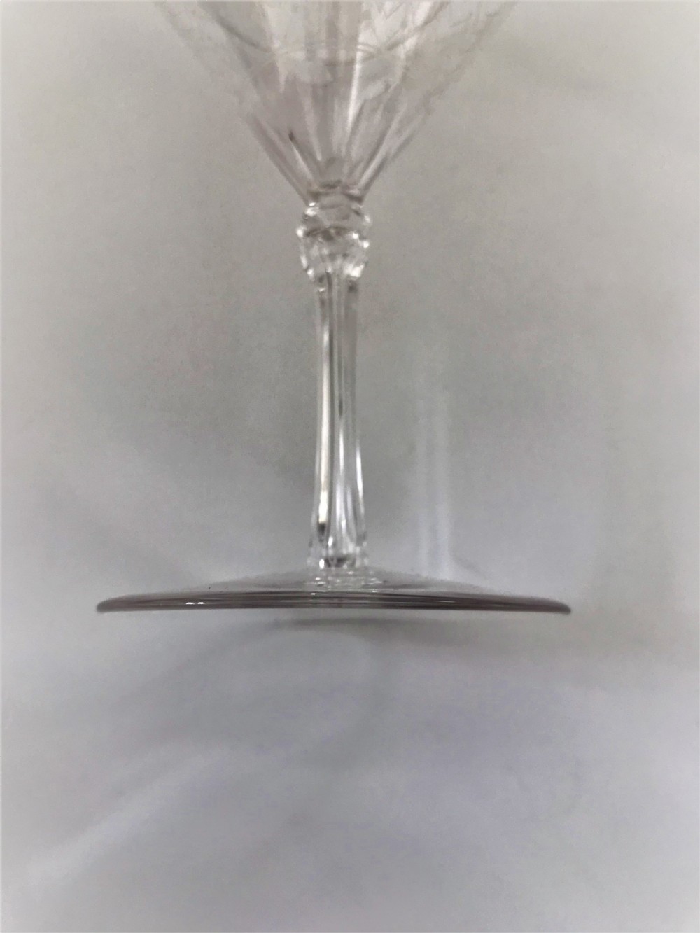 A gorgeous pair etched conical champagne glasses View IV