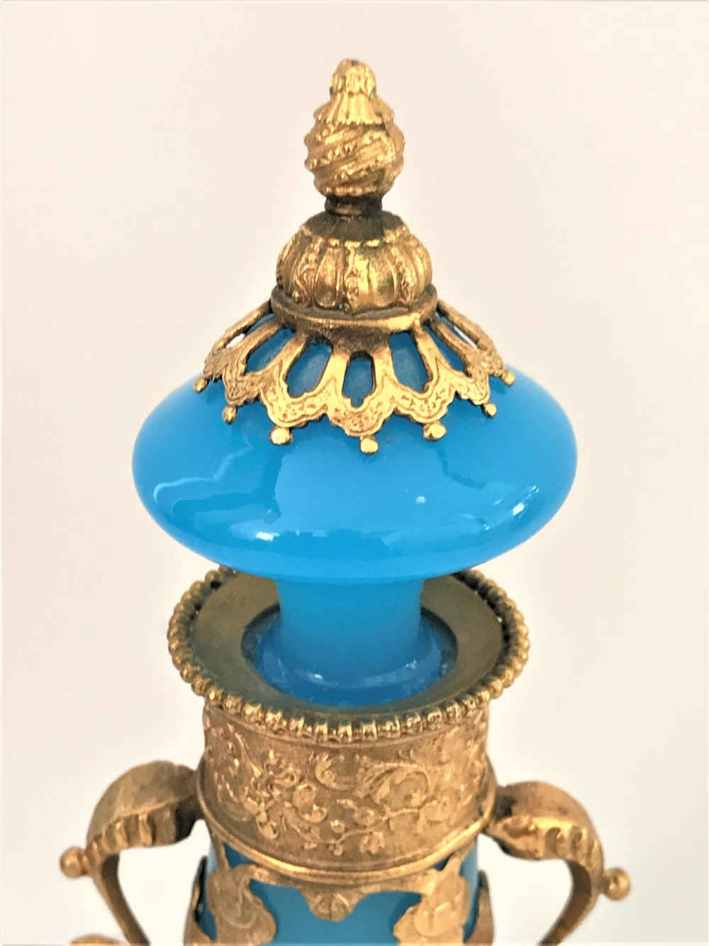 An outstanding Palais Royale ormolu and opaline glass cologne bottle View III