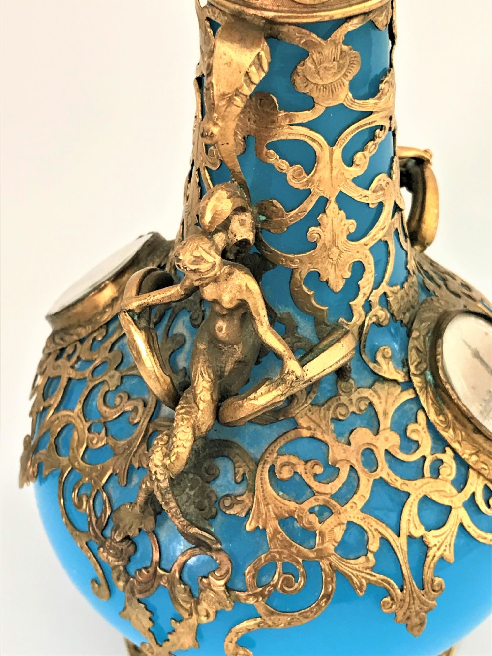 An outstanding Palais Royale ormolu and opaline glass cologne bottle View IV