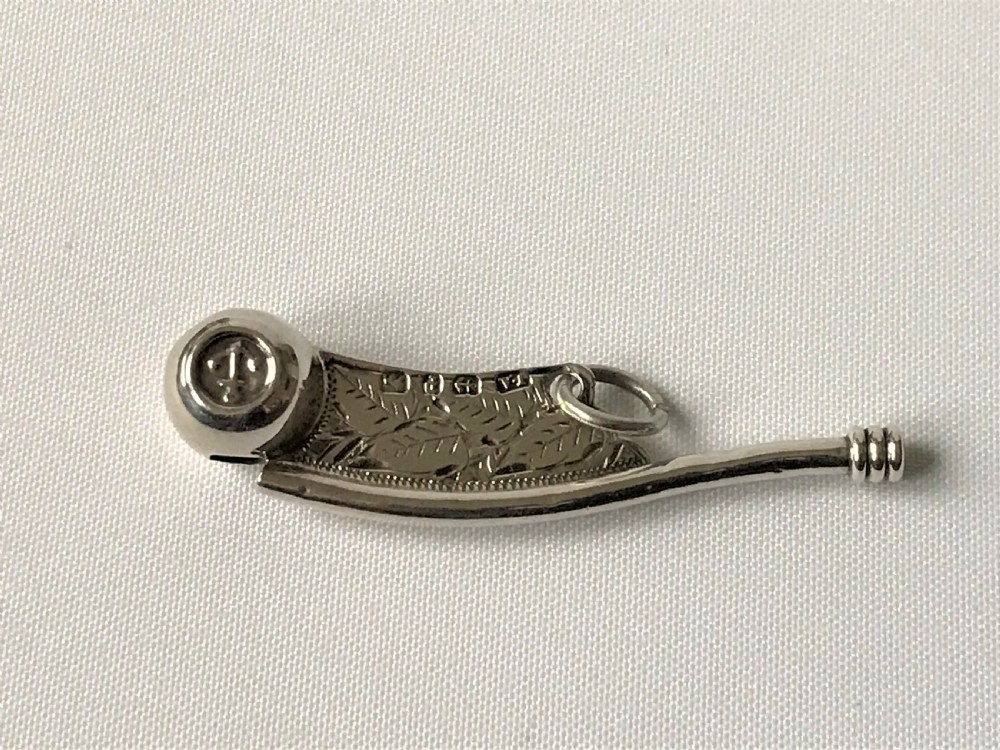 A rare miniature Victorian silver Bosun's whistle View II