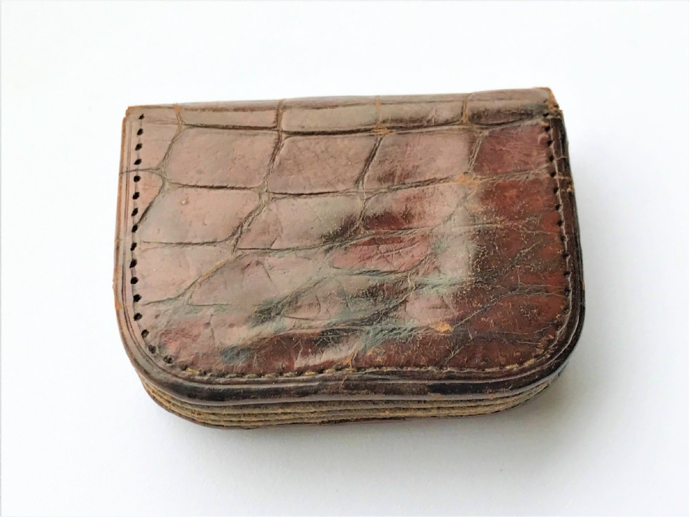 A miniature Victorian silver & crocodile coin purse View III