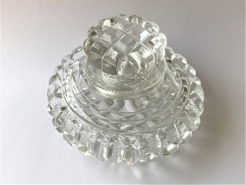 A superb Regency cut glass ink bottle View II