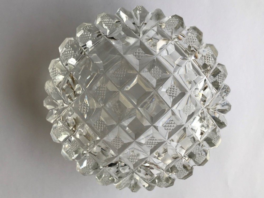 A superb Regency cut glass ink bottle View VI