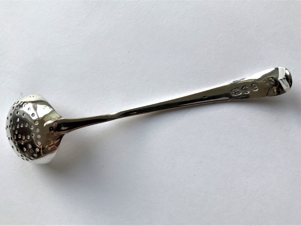 A rare 18th Century silver spice sifting ladle View III