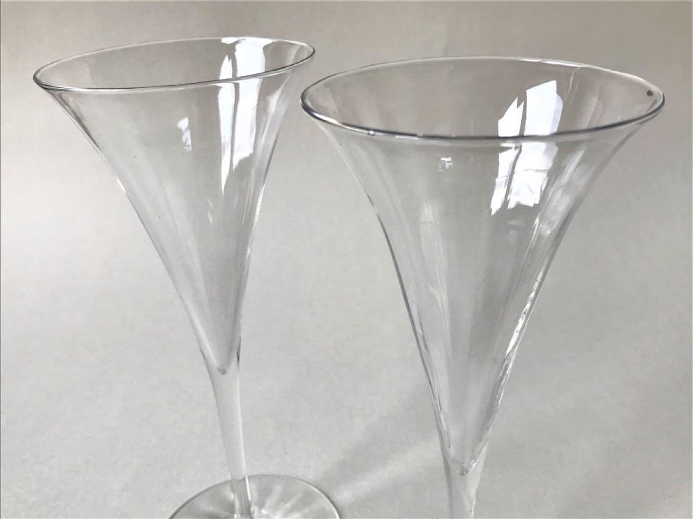 A stunning pair of fine quality champagne flutes View II