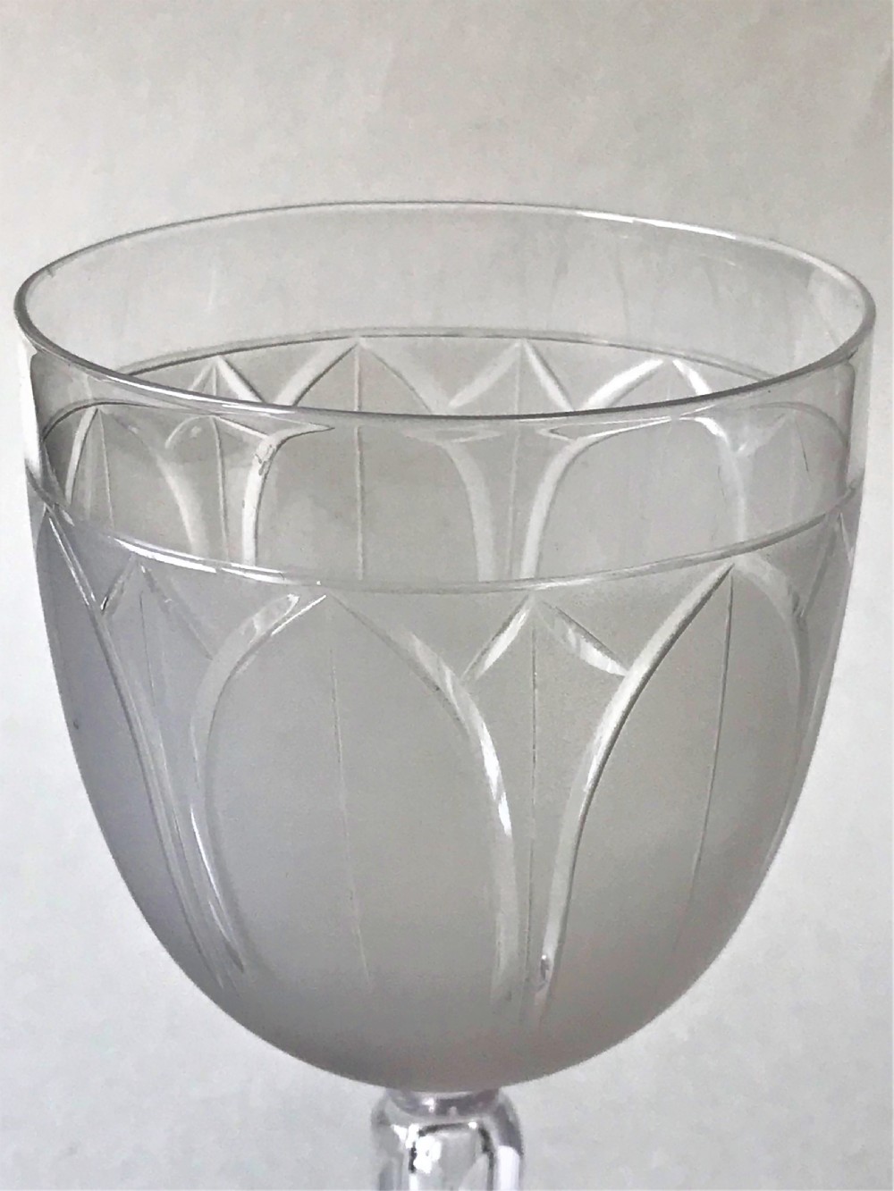 A superb Victorian cut & frosted wine goblet View II