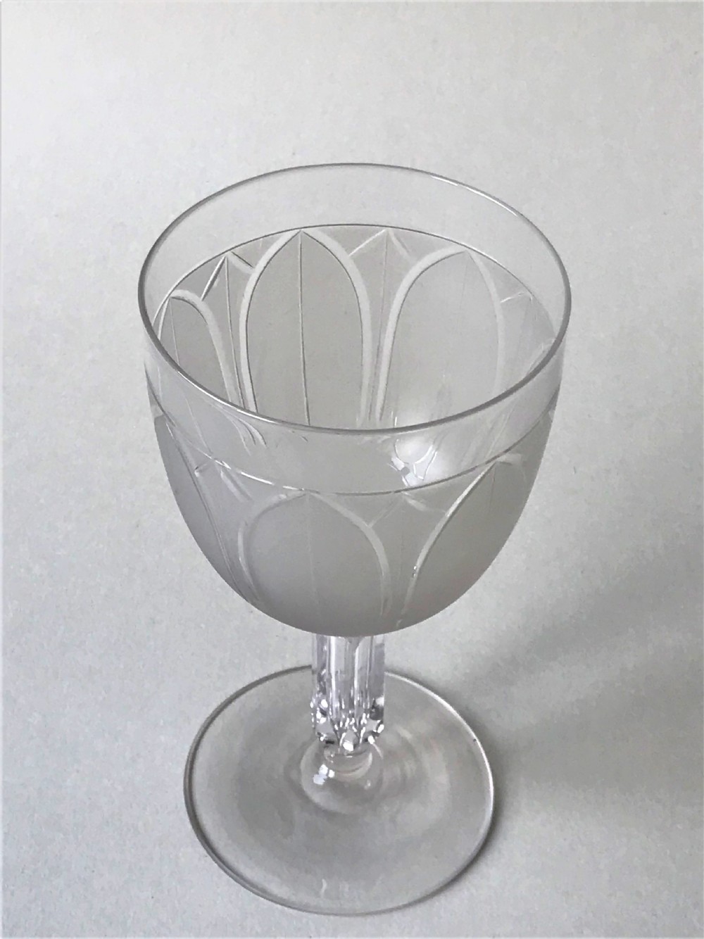 A superb Victorian cut & frosted wine goblet View IV