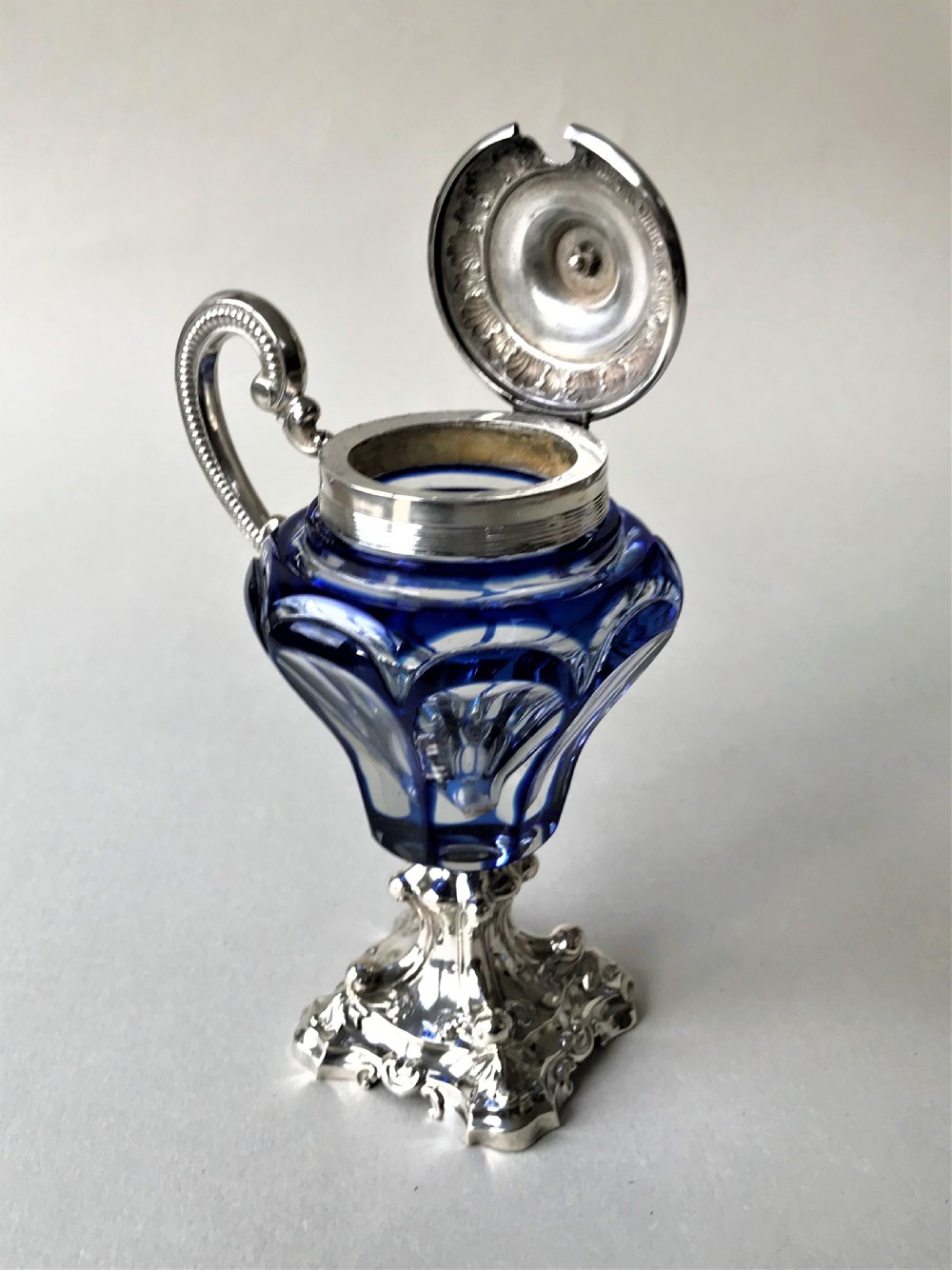A fabulous Dutch silver and glass Drageoir View V