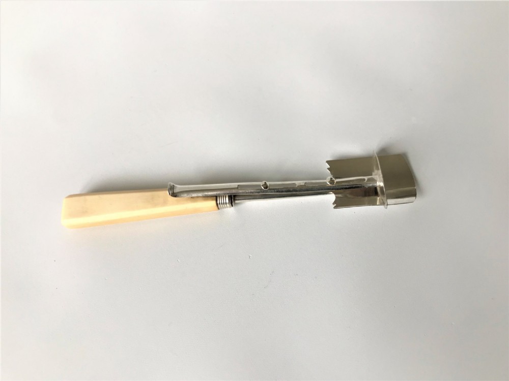 A rare Georgian silver stilton scoop