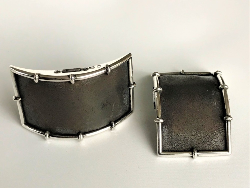 A handsome pair of 18th Century silver shoe buckles View II